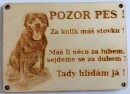 cedulka na dveře pes